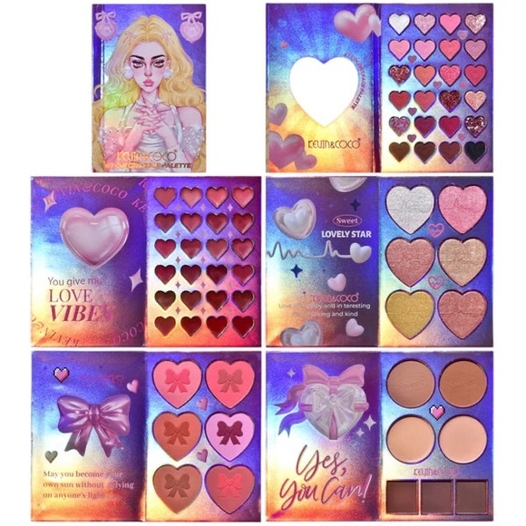 Kevin & Coco Other - NEW Kevin & Coco 67 Color Face Palette | Hearts Eyeshadow Blush Highlighter